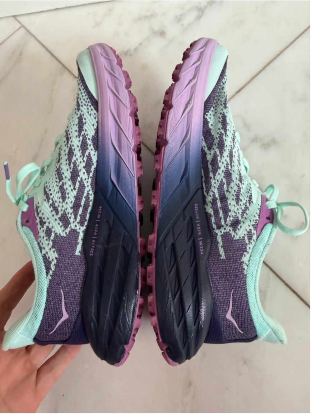 Hoka SpeedGoat 5 women’s 6B Trail Running Sneakers mint & purple active comfort - Picture 5 of 10